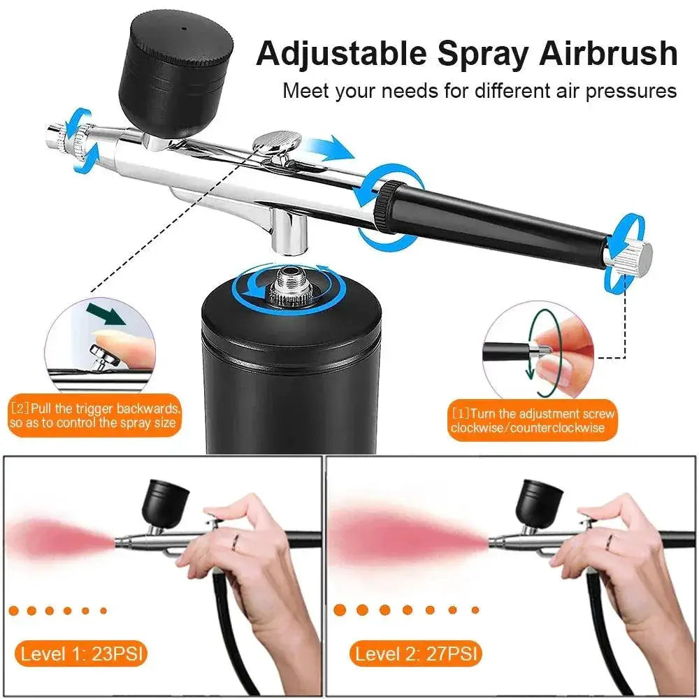 Portable Airbrush Compressor Kit Precision Rechargeable