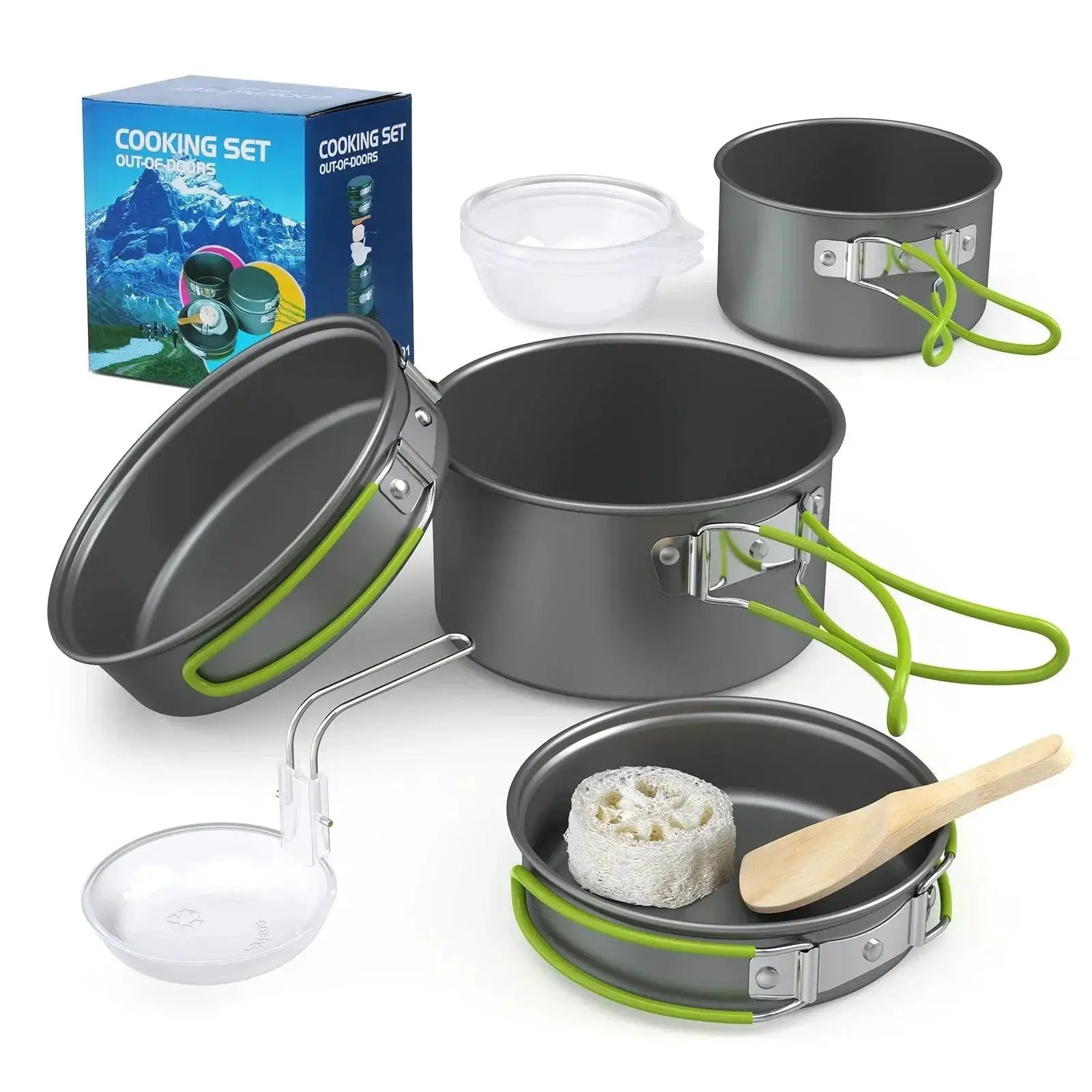 Portable Aluminum Camping Cookware Set For Hiking BBQ