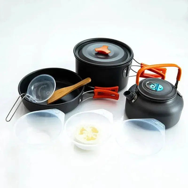 Portable Aluminum Camping Cookware Set For Outdoor Cooking
