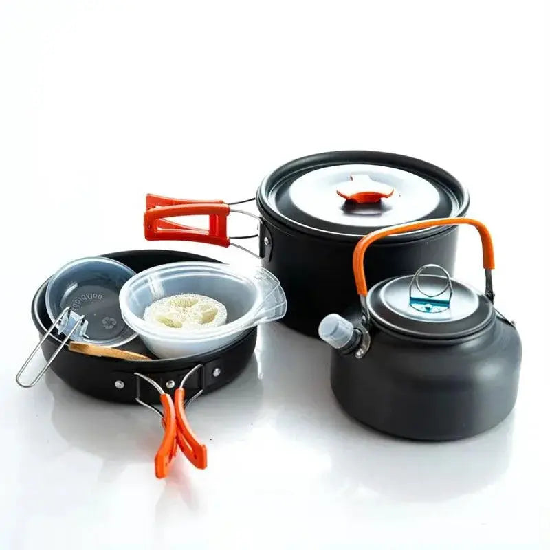 Portable Aluminum Camping Cookware Set For Outdoor Cooking