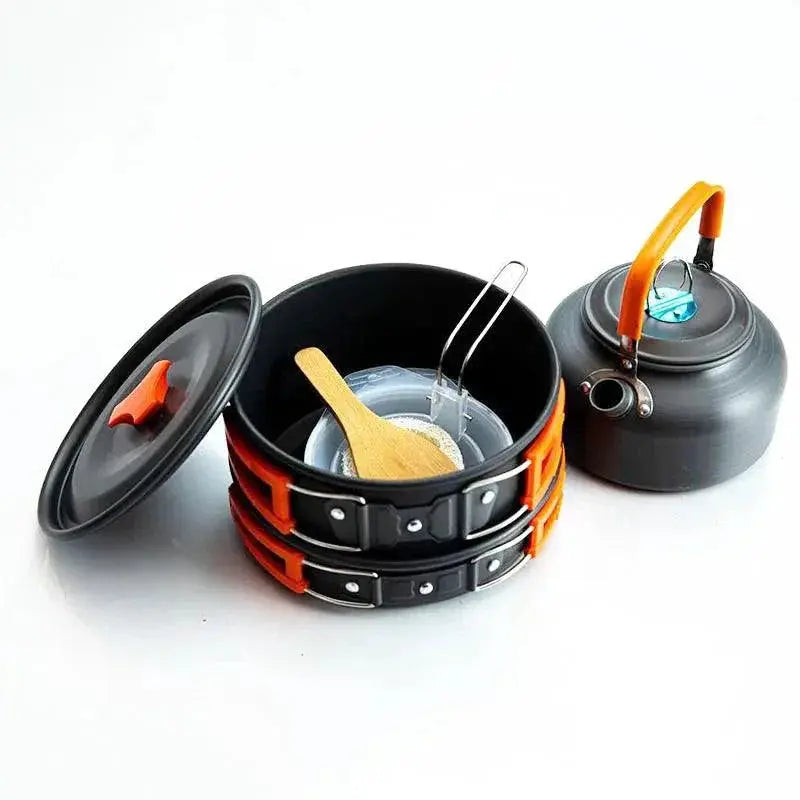 Portable Aluminum Camping Cookware Set For Outdoor Cooking
