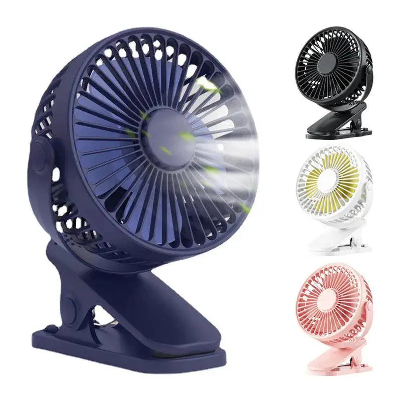 Portable Clip Fan Quiet USB Rechargeable Travel Friendly