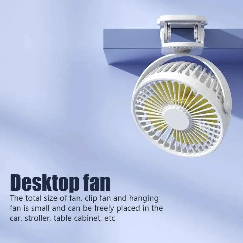 Portable Clip Fan Quiet USB Rechargeable Travel Friendly
