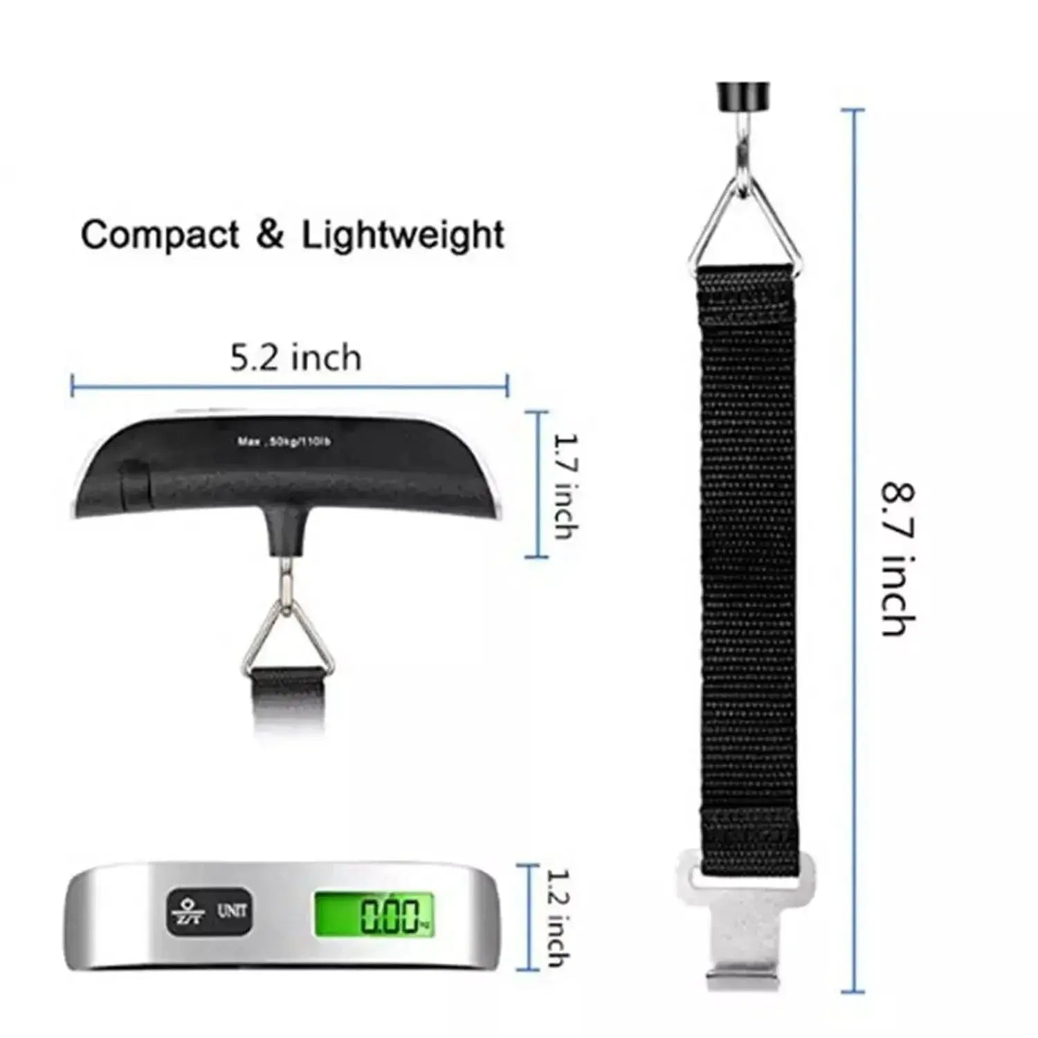 Portable Digital Luggage Scale With LCD Display For Travel
