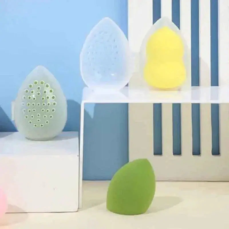 Portable Egg Rack Makeup Puff Drying Box Chic Storage