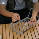 Portable Folding Campfire Grill Stand for Outdoor BBQ Use