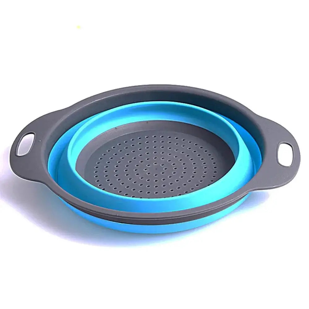Portable Folding Silicone Strainer Bowl for Camping