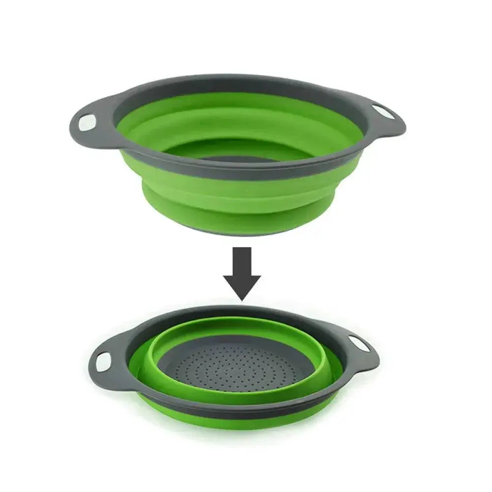 Portable Folding Silicone Strainer Bowl for Camping