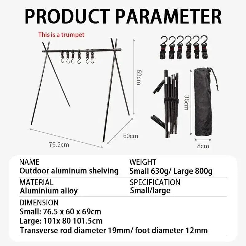 Portable Folding Tripod Rack For Outdoor Camping Gear