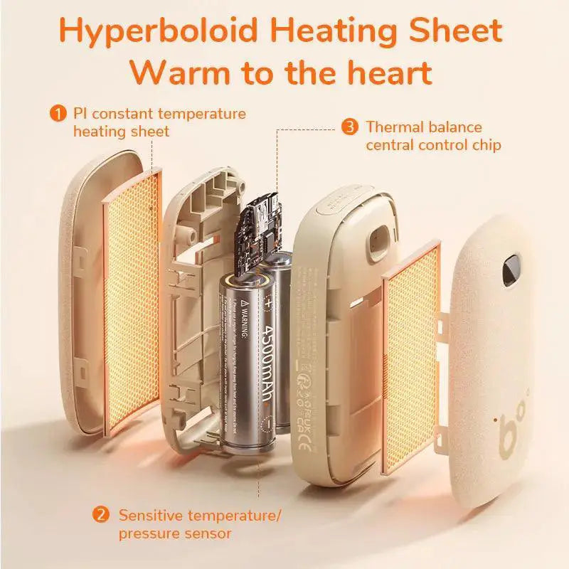 Portable Hand Warmer Power Bank With Instant Heat Display