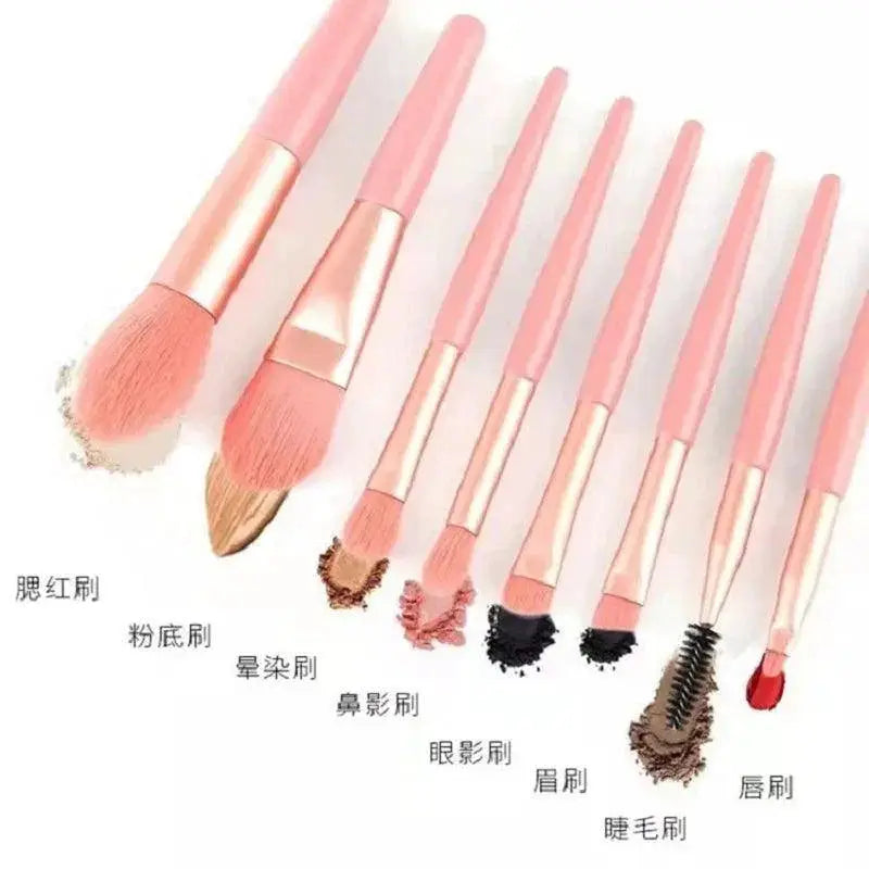 Portable Makeup Brush Set 8 Essential Brushes Flawless