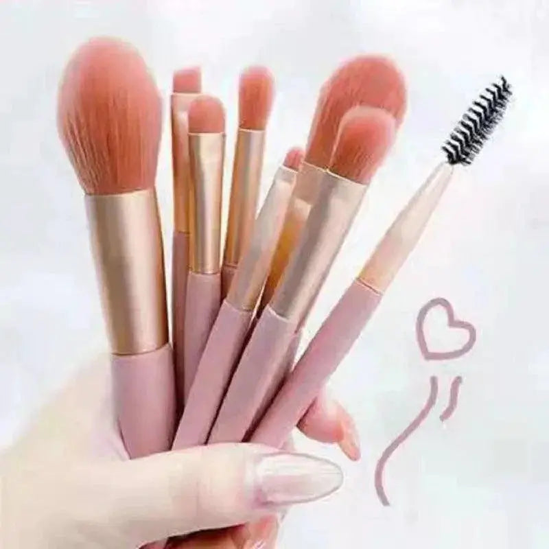 Portable Makeup Brush Set 8 Essential Brushes Flawless