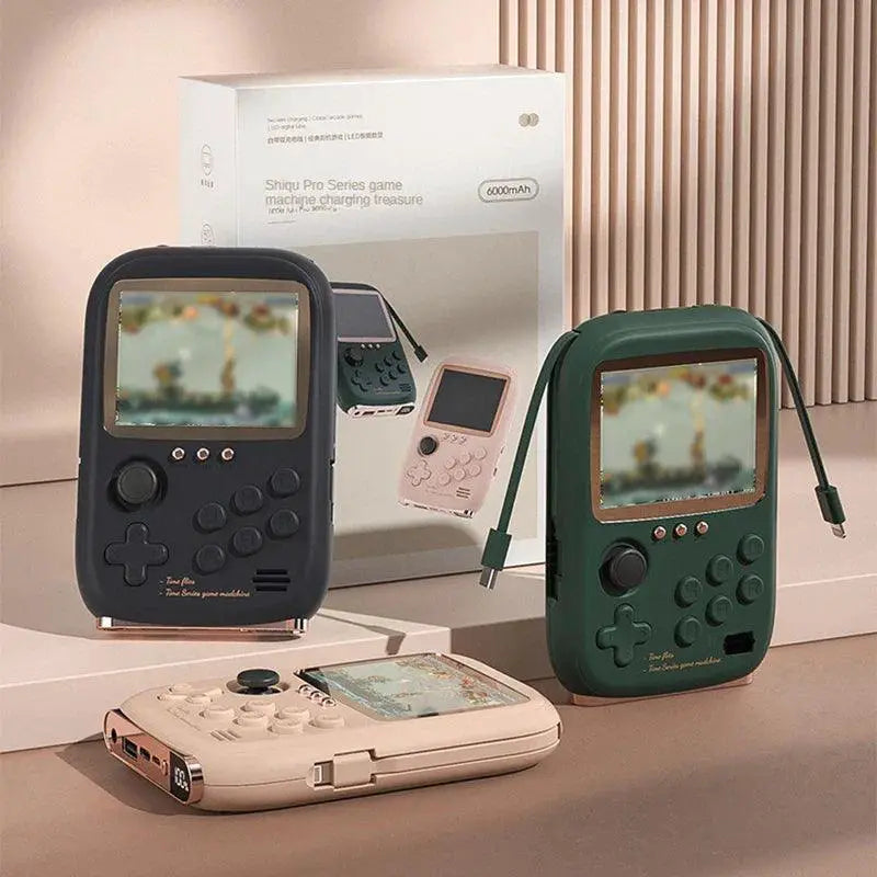 Portable Retro Gaming Console and Power Bank Combo