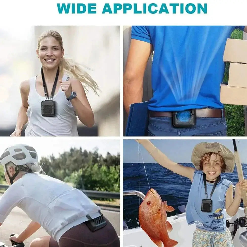 Portable USB Neck Hanging Mini Fan With Waist Clip