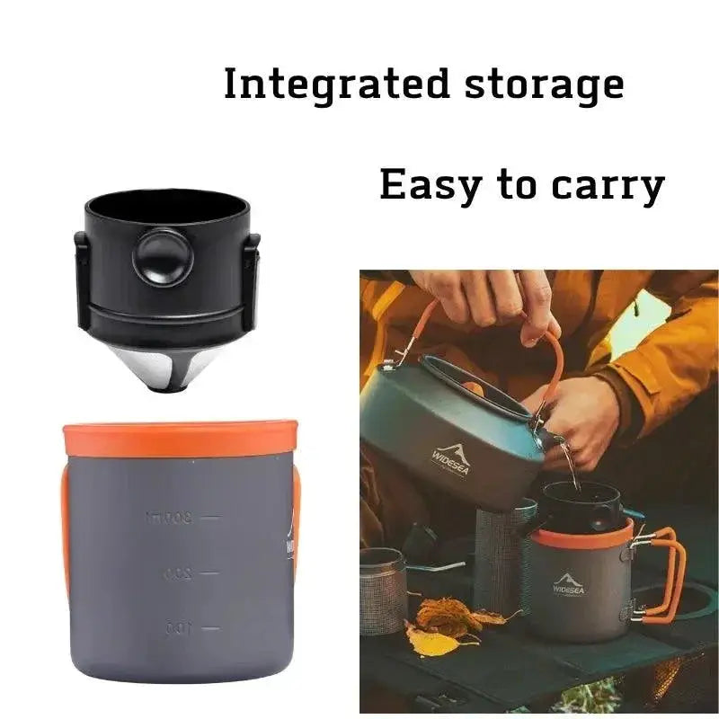 Portable Stainless Steel Camping Coffee Set for Travel
