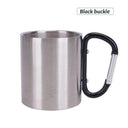 Portable Stainless Steel Camping Mug with Carabiner Handle