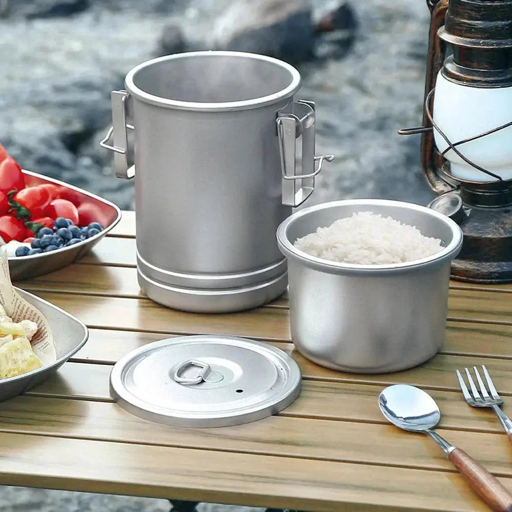 Portable Stainless Steel Camping Rice Cooker For Outdoor Use