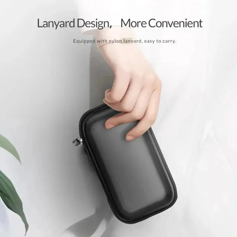 Portable USB Cable Organizer With Lanyard Waterproof Bag