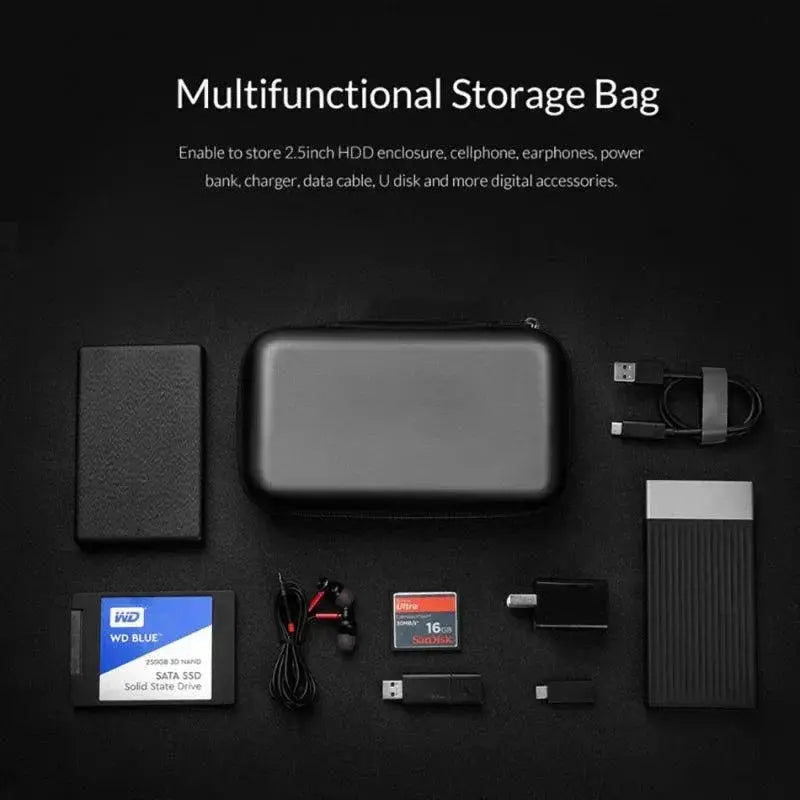Portable USB Cable Organizer With Lanyard Waterproof Bag