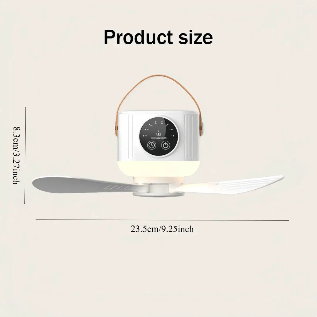 Portable USB Hanging Ceiling Fan Ideal for Dorm Rooms and Outdoor Adventures