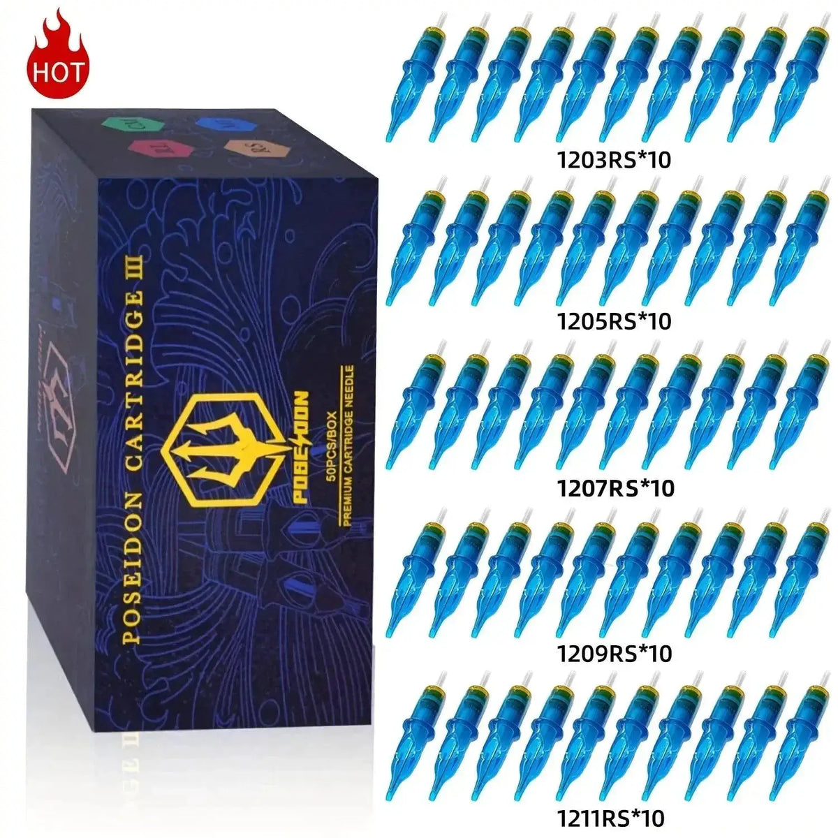 Poseidon Pro Tattoo Cartridge Needles Sterile Pack — product view 9