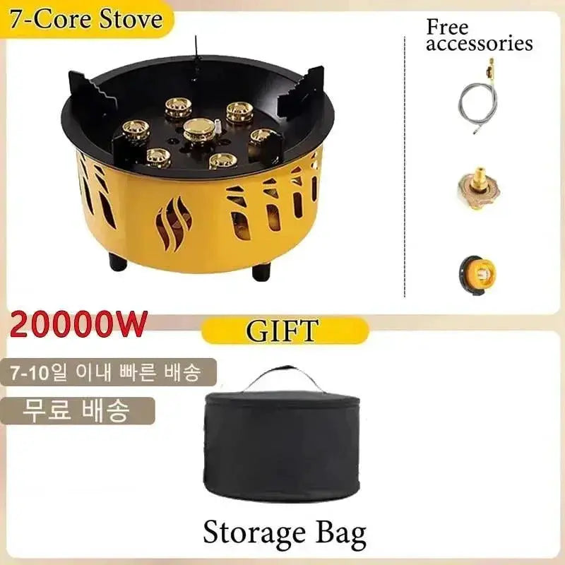 Powerful 19800W Portable Camping Stove With 7 Fire Holes