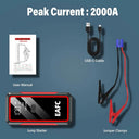 Powerful 2000A Jump Starter for Cars