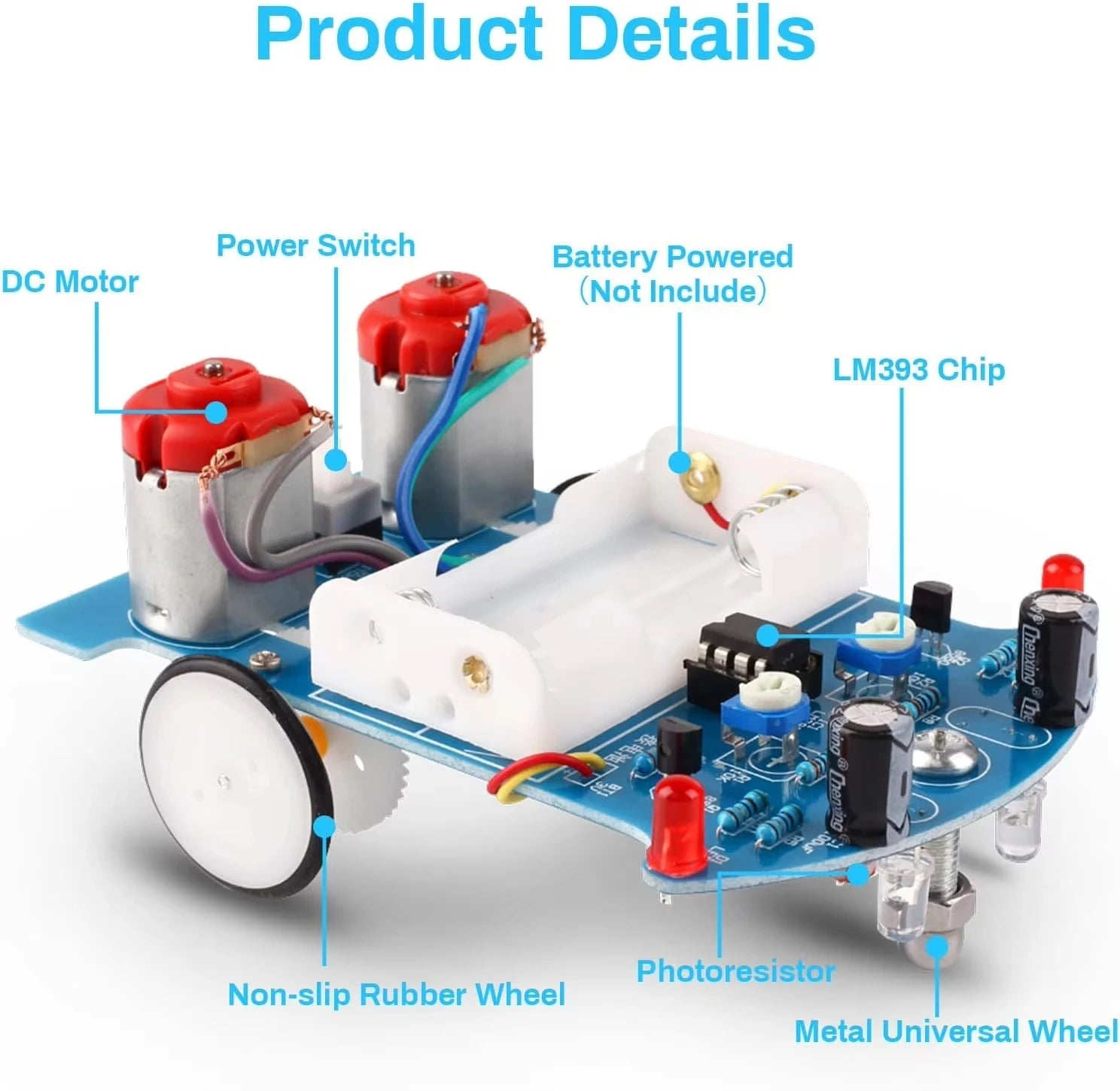 Practice Soldering Learning Electronics Kit - Smart Car Line Following Robot DIY