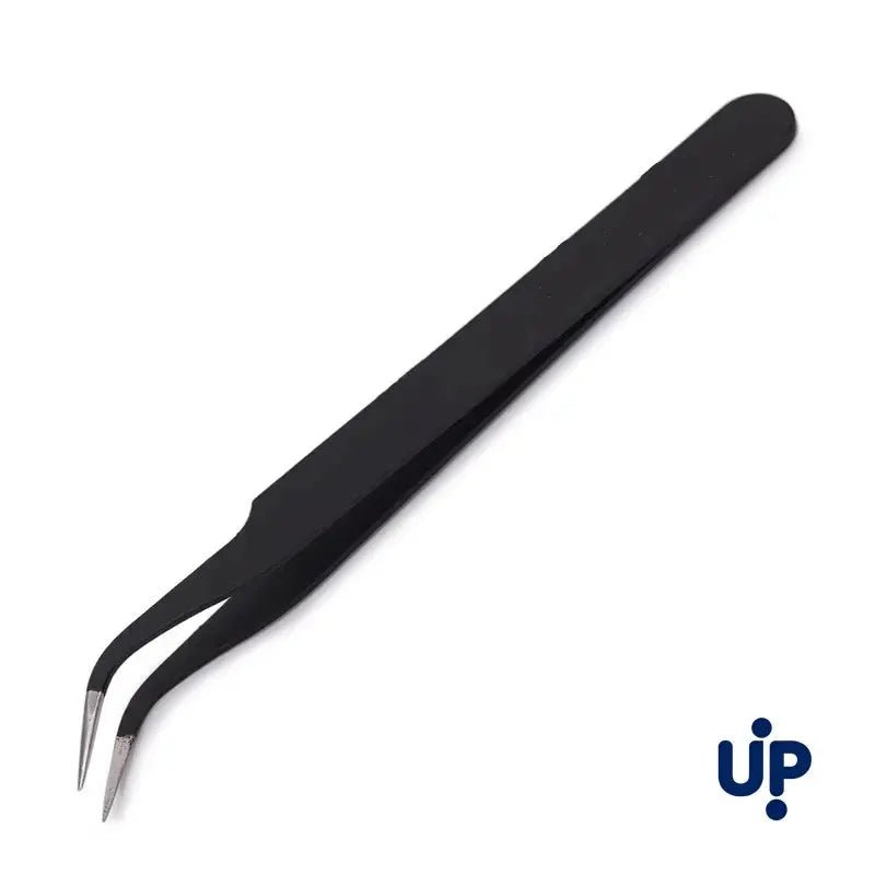 Precision Black Tweezers for Nail Art and Eyelash Extensions for DIY Beauty Pros