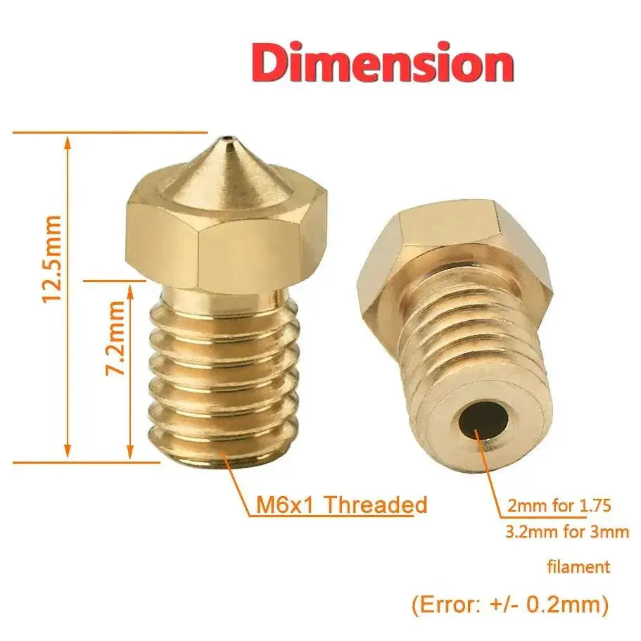 Precision Brass Nozzle Set For 3D Printer Extruder Upgrade