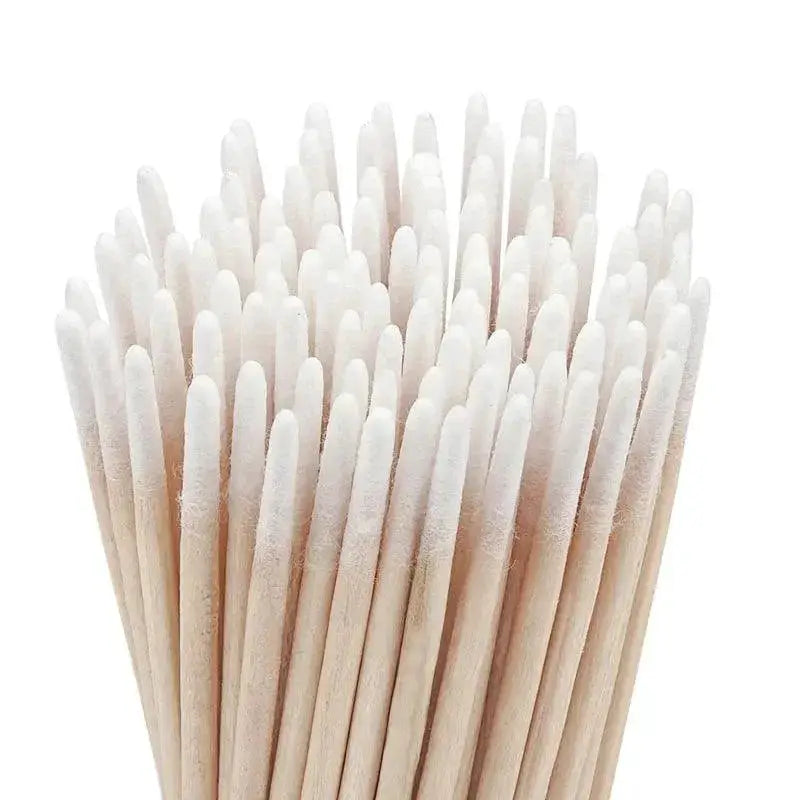 Precision Micro Wood Makeup Brushes And Cotton Swabs Set