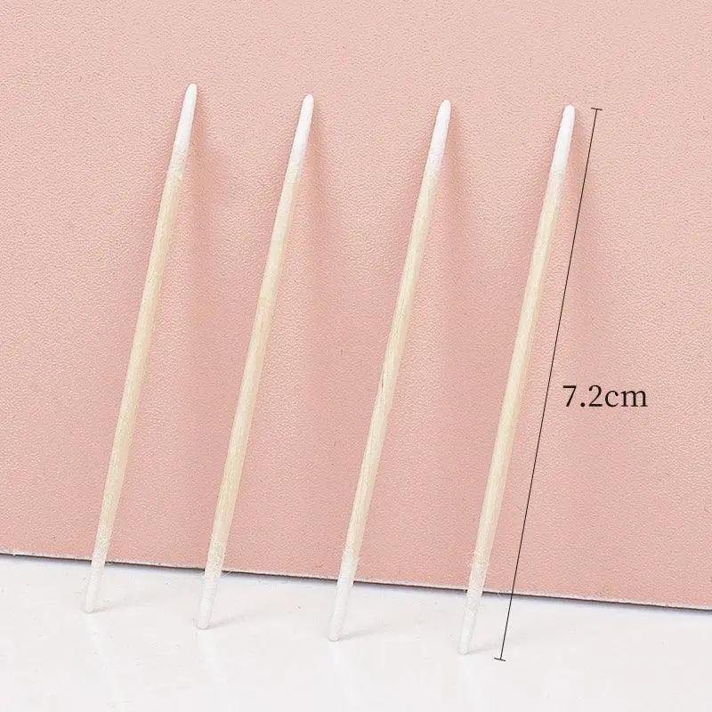 Precision Micro Wood Makeup Brushes And Cotton Swabs Set