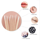 Precision Micro Wood Makeup Brushes & Cotton Swabs Set