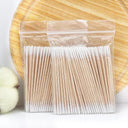 Precision Micro Wood Makeup Brushes & Cotton Swabs Set