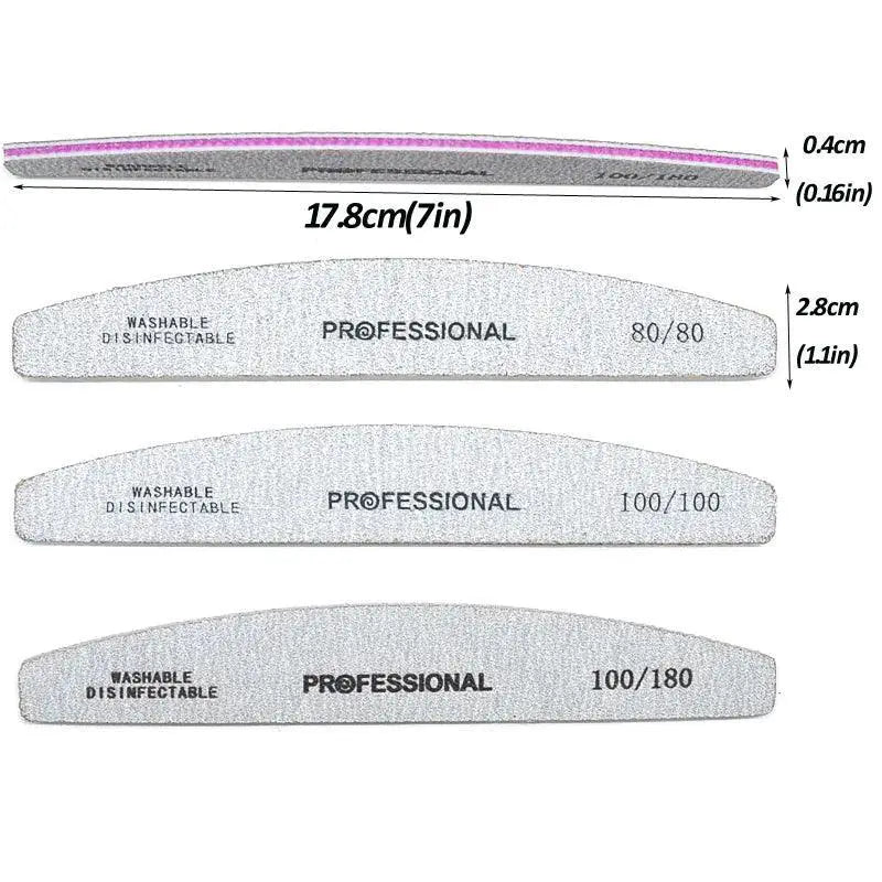 Precision Nail Files Kit Professional Dual Grit Tools Set