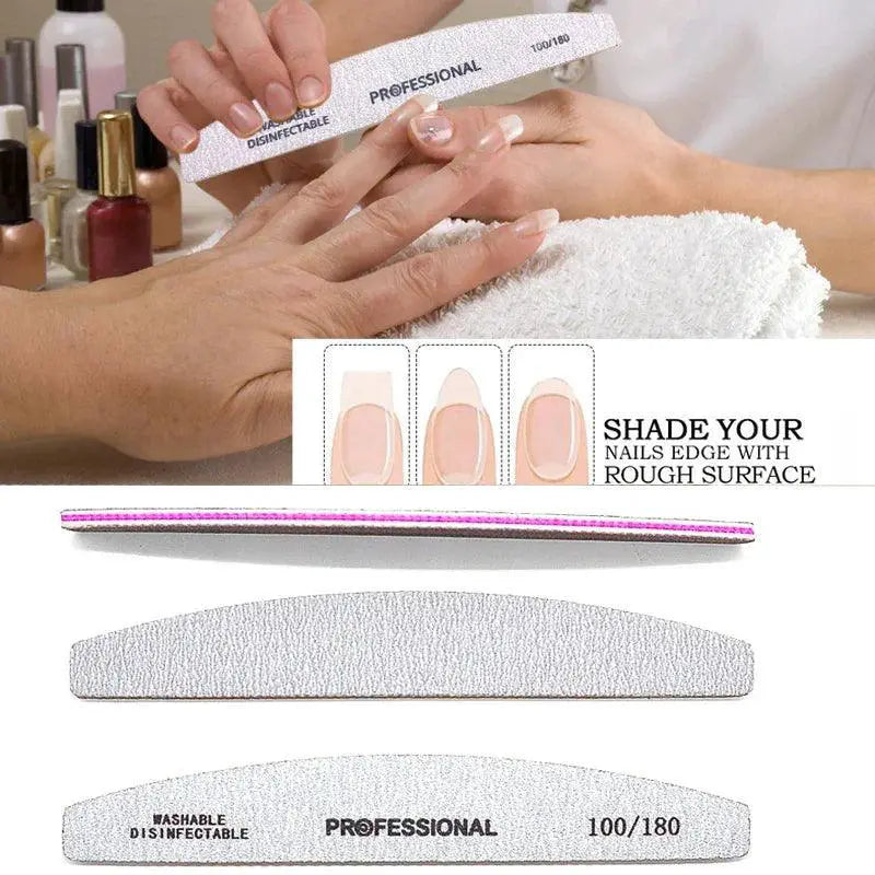 Precision Nail Files Kit Professional Dual Grit Tools Set
