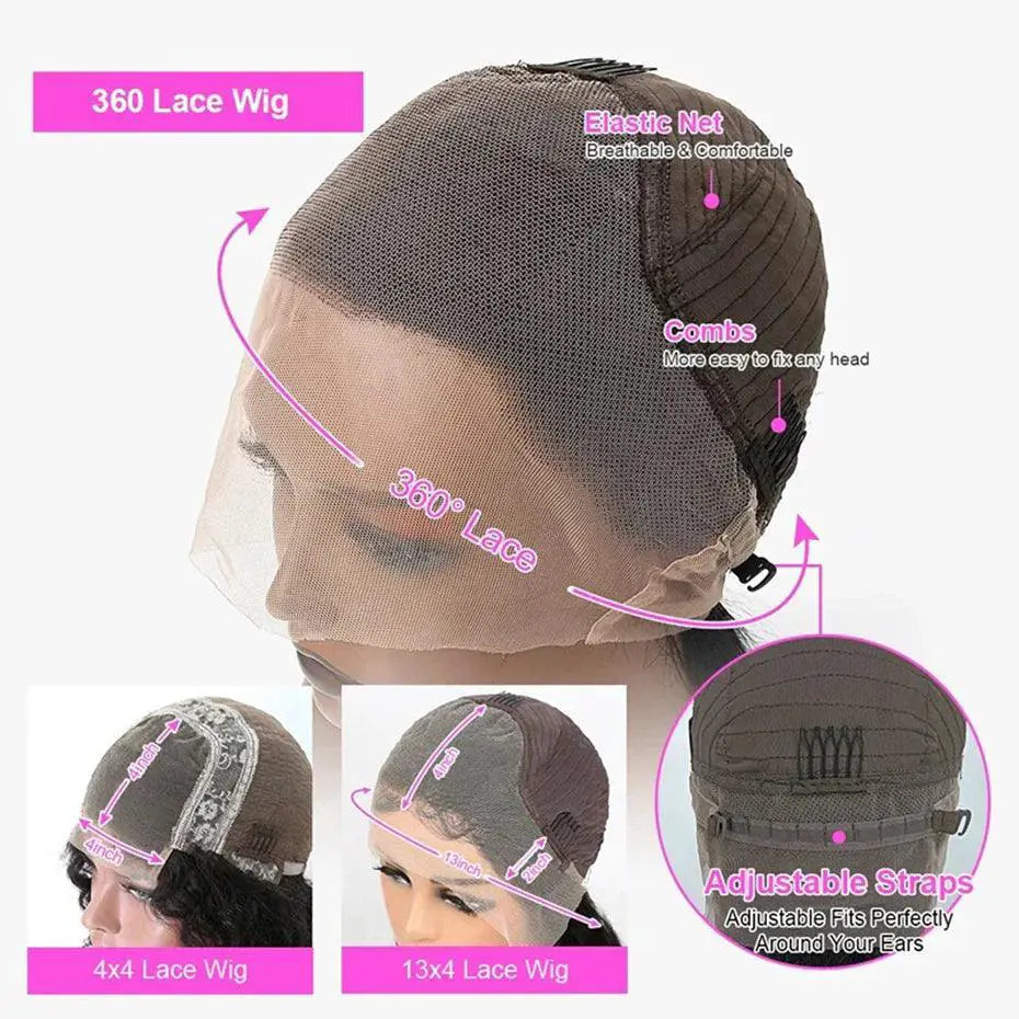 Premium 360 Lace Frontal Wig Brazilian Bone Straight