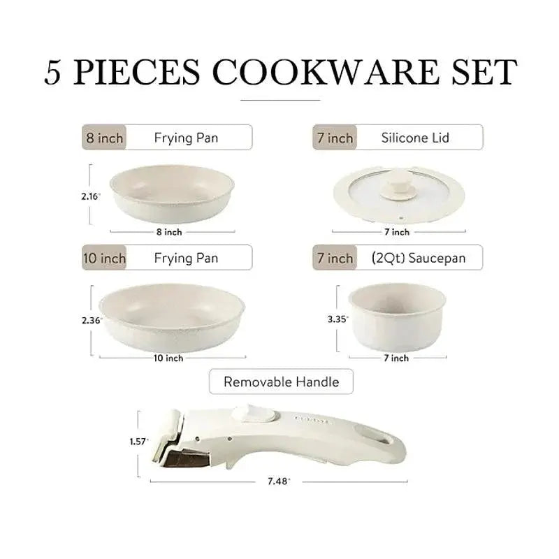 Premium 5 - Piece Non - Stick Cookware Set for Effortless Cooking