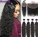 Premium Brazilian Deep Wave Hair Bundles with Lace Frontal