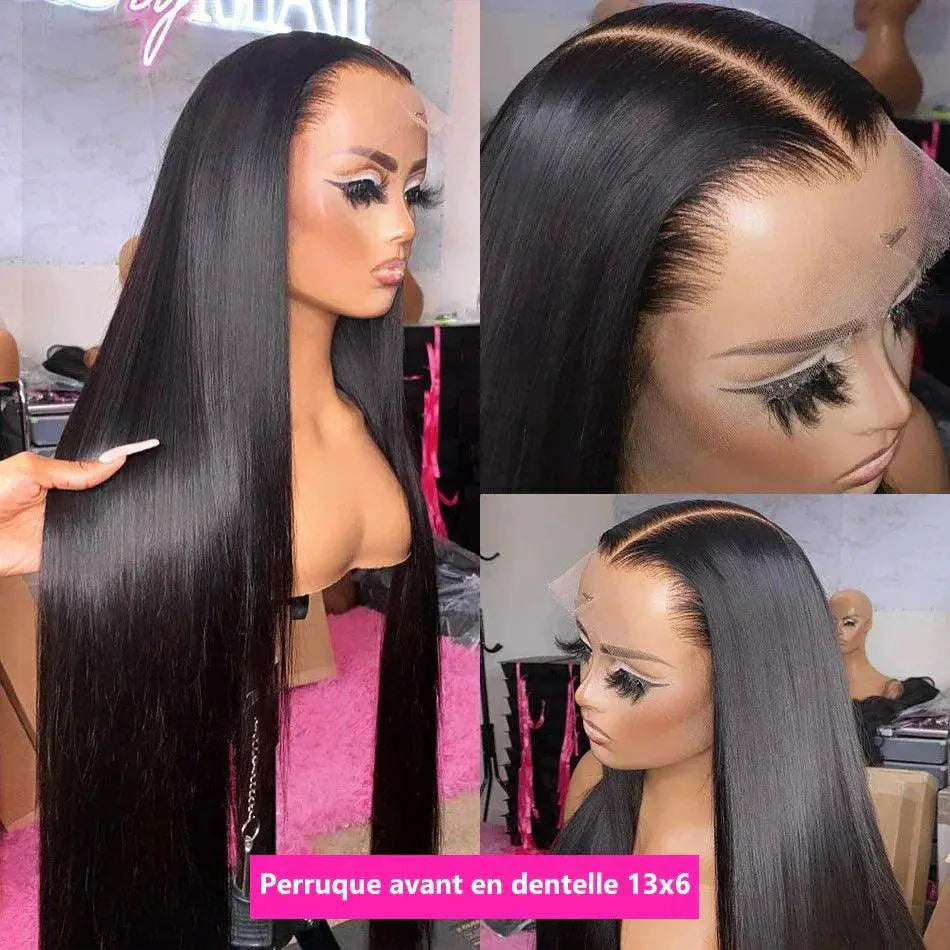 Premium Brazilian Human Hair Straight Wig With HD Lace