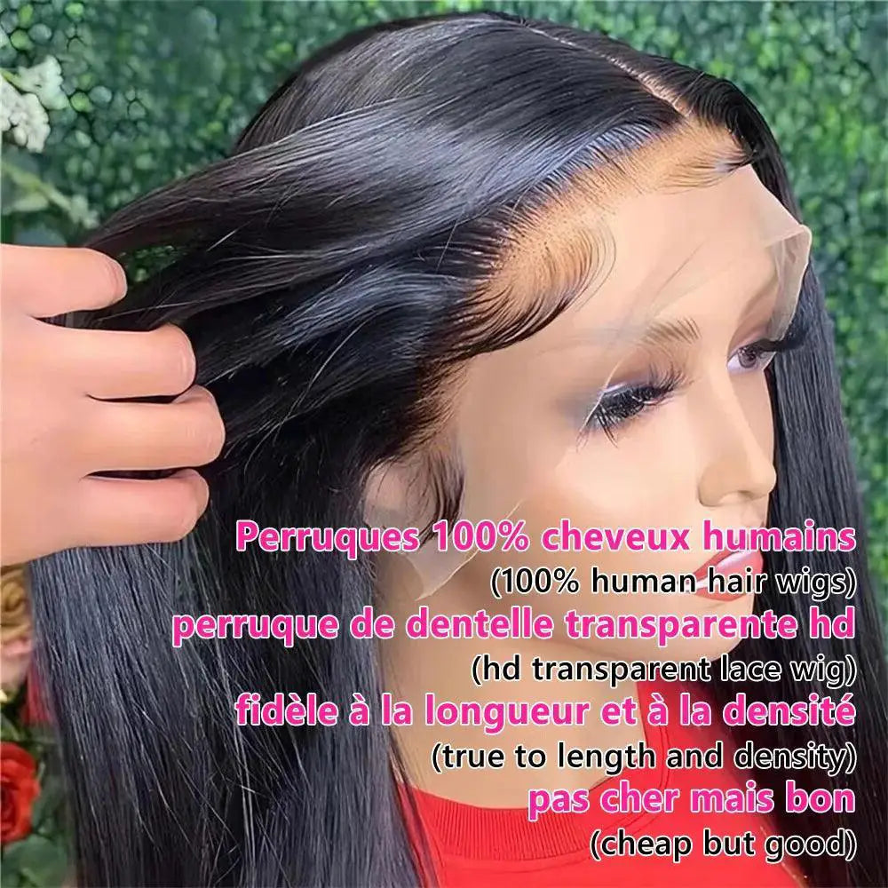 Premium Brazilian Human Hair Straight Wig With HD Lace