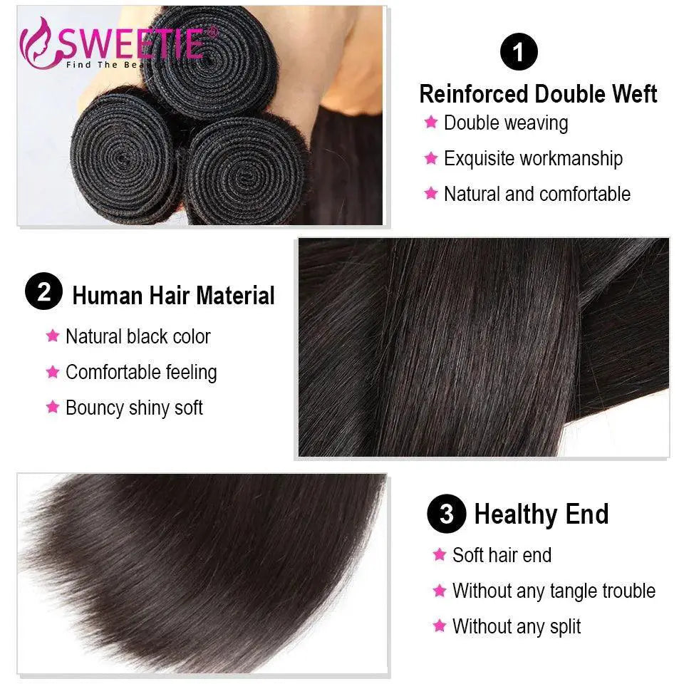 Premium Brazilian Remy Hair Bundle With Frontal Extensions