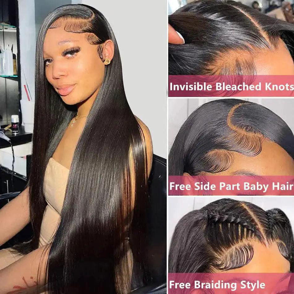 Premium Brazilian Straight Lace Front Wig Natural Hair