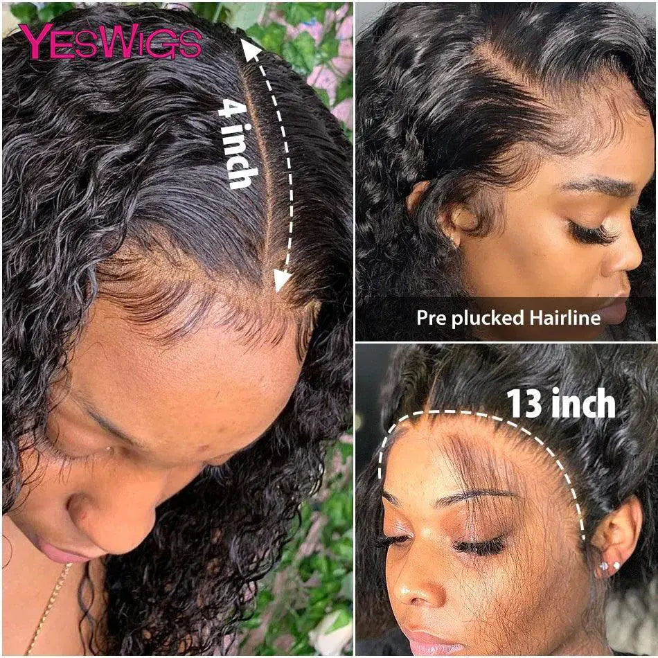 Deep Curly Wave Lace Front Wig 100 Percent Virgin Hair