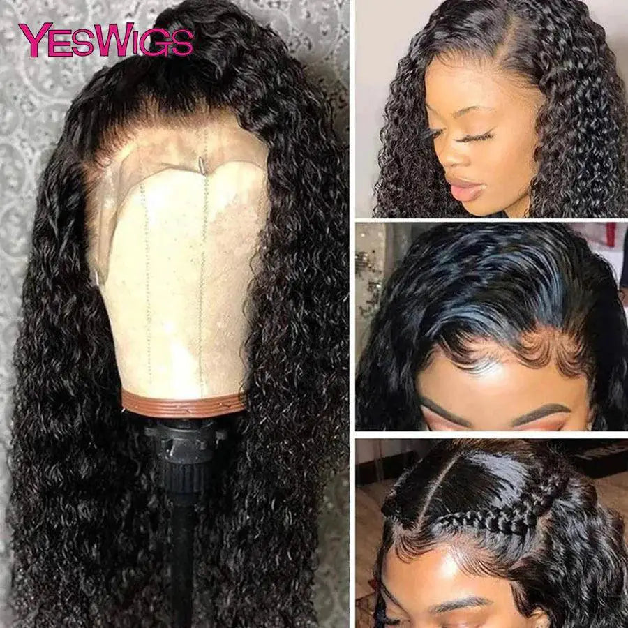 Deep Curly Wave Lace Front Wig 100 Percent Virgin Hair
