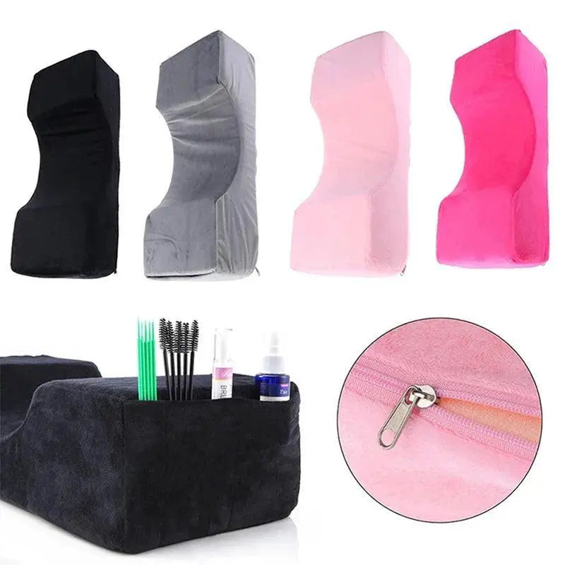 Premium Eyelash Extension Support Pillow With Tool Pocket