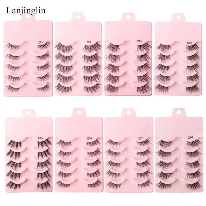 Premium Faux Mink Half Eye Lashes Kit For Makeup Collection