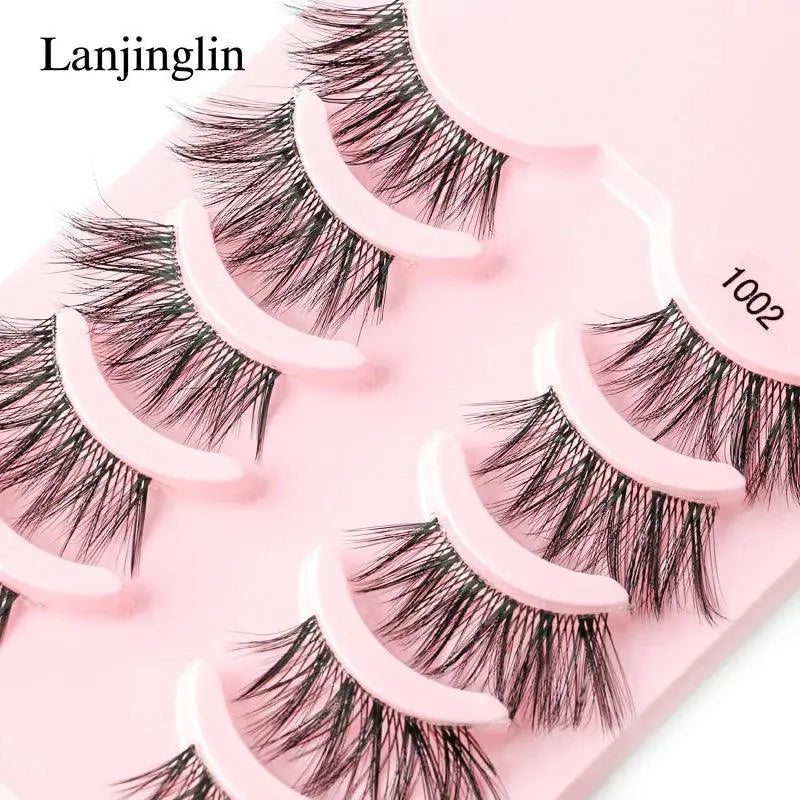 Premium Faux Mink Half Eye Lashes Kit For Makeup Collection