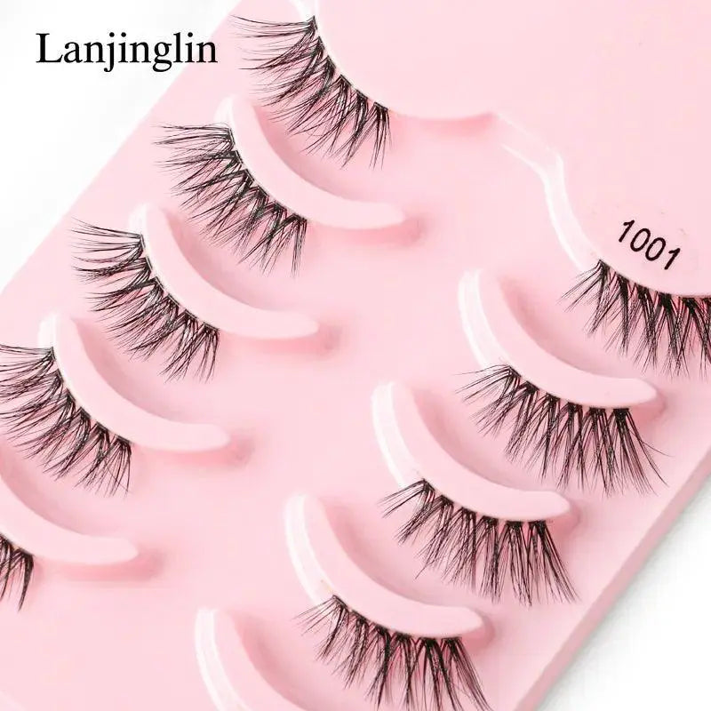 Premium Faux Mink Half Eye Lashes Kit For Makeup Collection