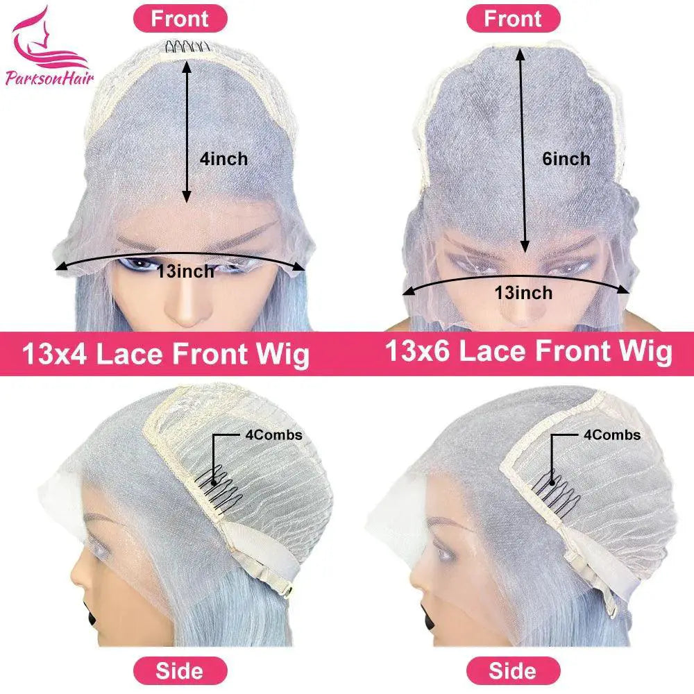 Premium Grey 613 13x6 HD Transparent Lace Wig For Women